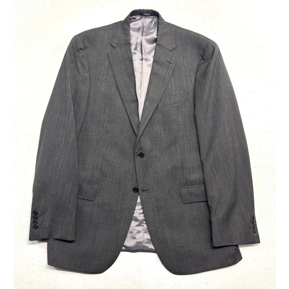 Hart Schaffner Marx 46L Gray Lightweight‎ Blazer Jacket Sport Suit Coat USA